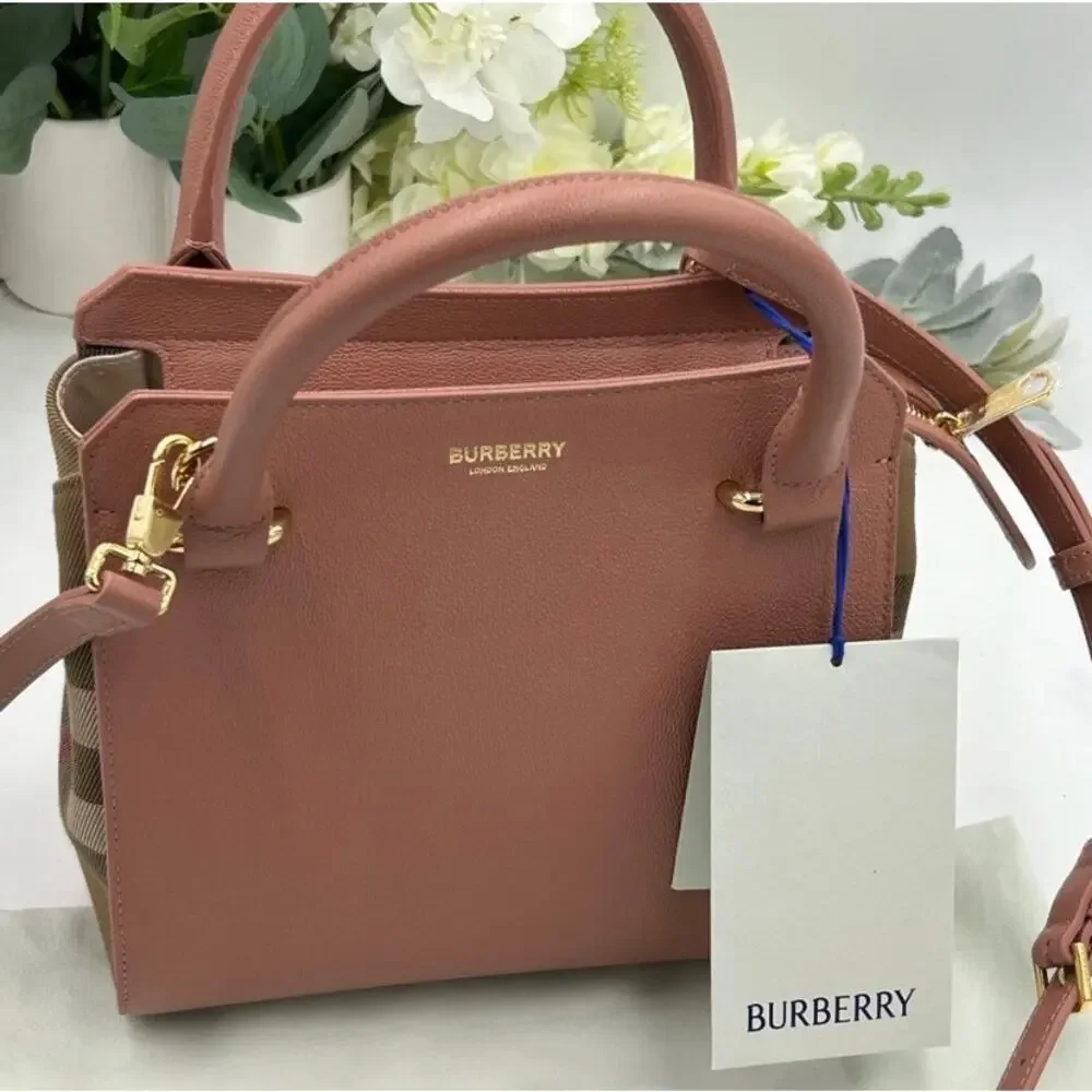 Women's Burberry, mini top handle satchel handbag, detachable shoulder strap - Picture 2 of 16